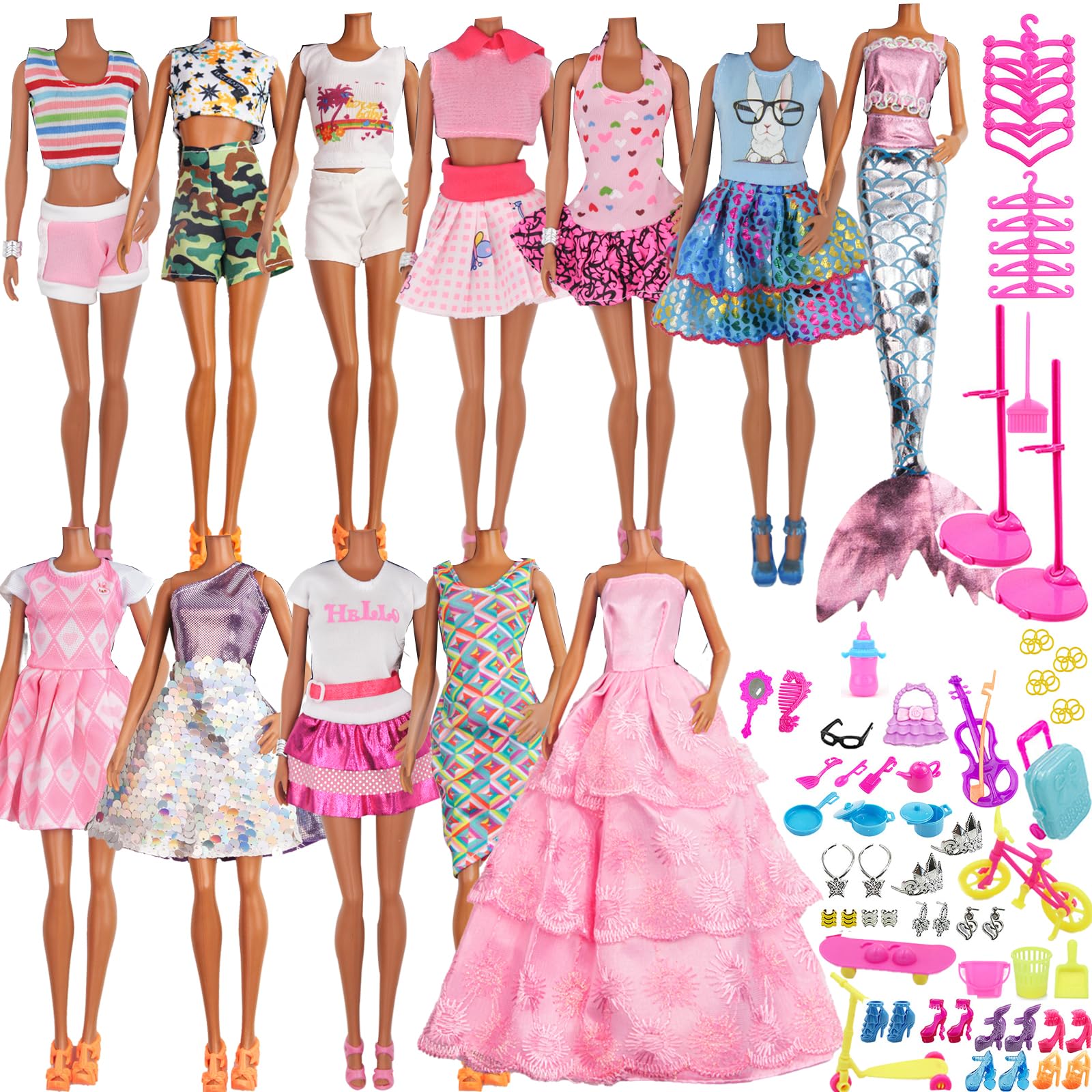 Amazon.com: ZTWEDEN 90Pcs Doll Clothes and Accessories for