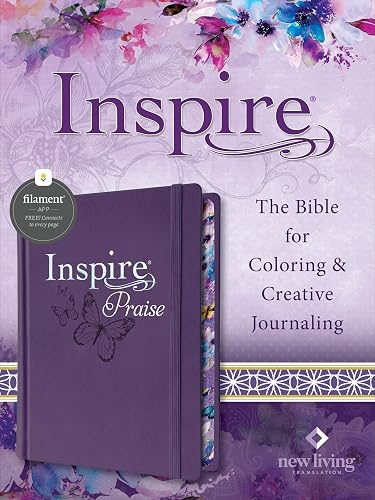 Inspire Praise Bible NLT (Hardcover Leatherlike, Purple, Filament Enabled): The Bible for Coloring & Creative Journaling