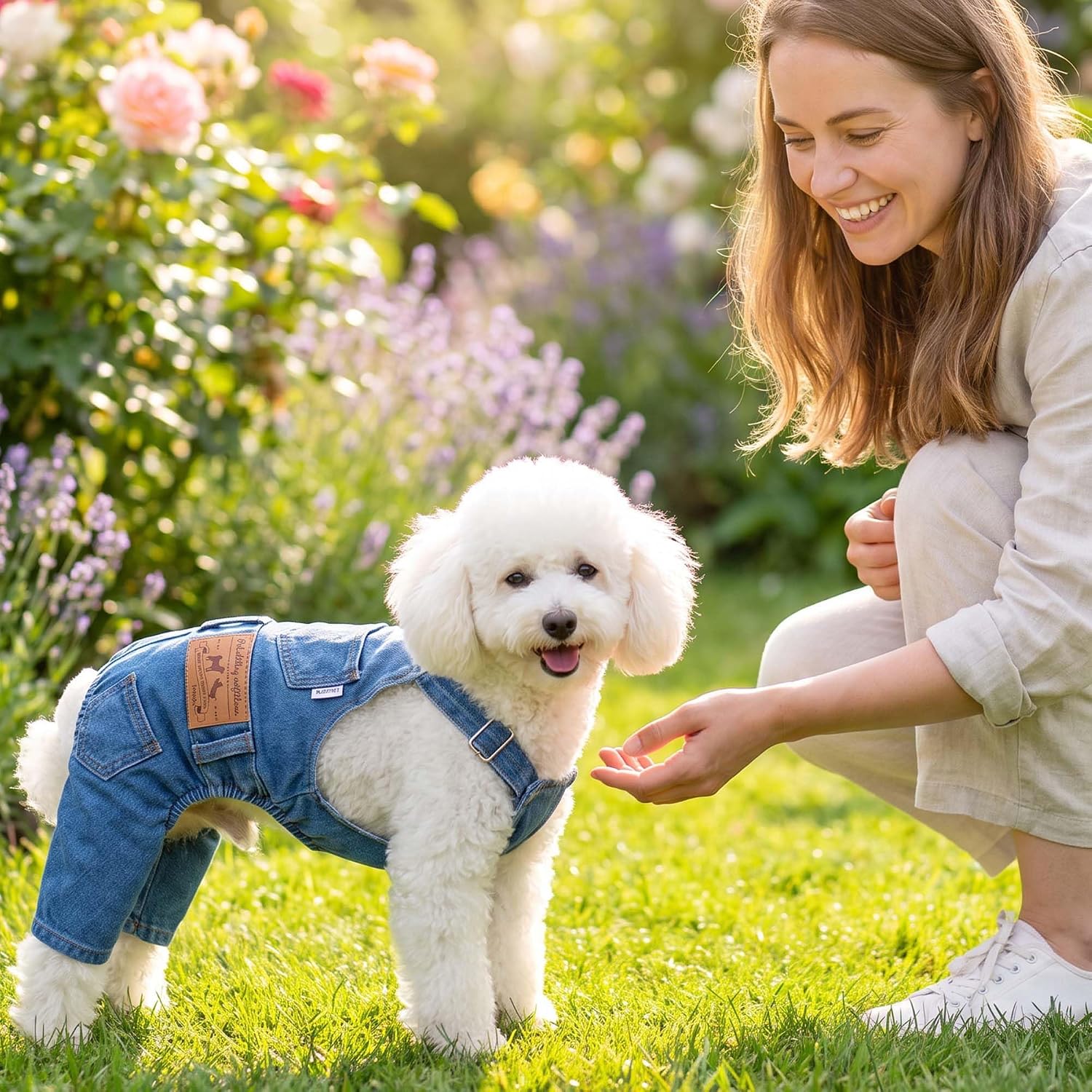 Dog Denim Overall Pet Jeans Jumpsuit Four Legs Clothes Outfits,XXL | Adjustable Strap Pet Clothes with Pockets;Soft Washed Jean Outfit for Small Medium Dogs Cats;Halloween Party Dog Costume