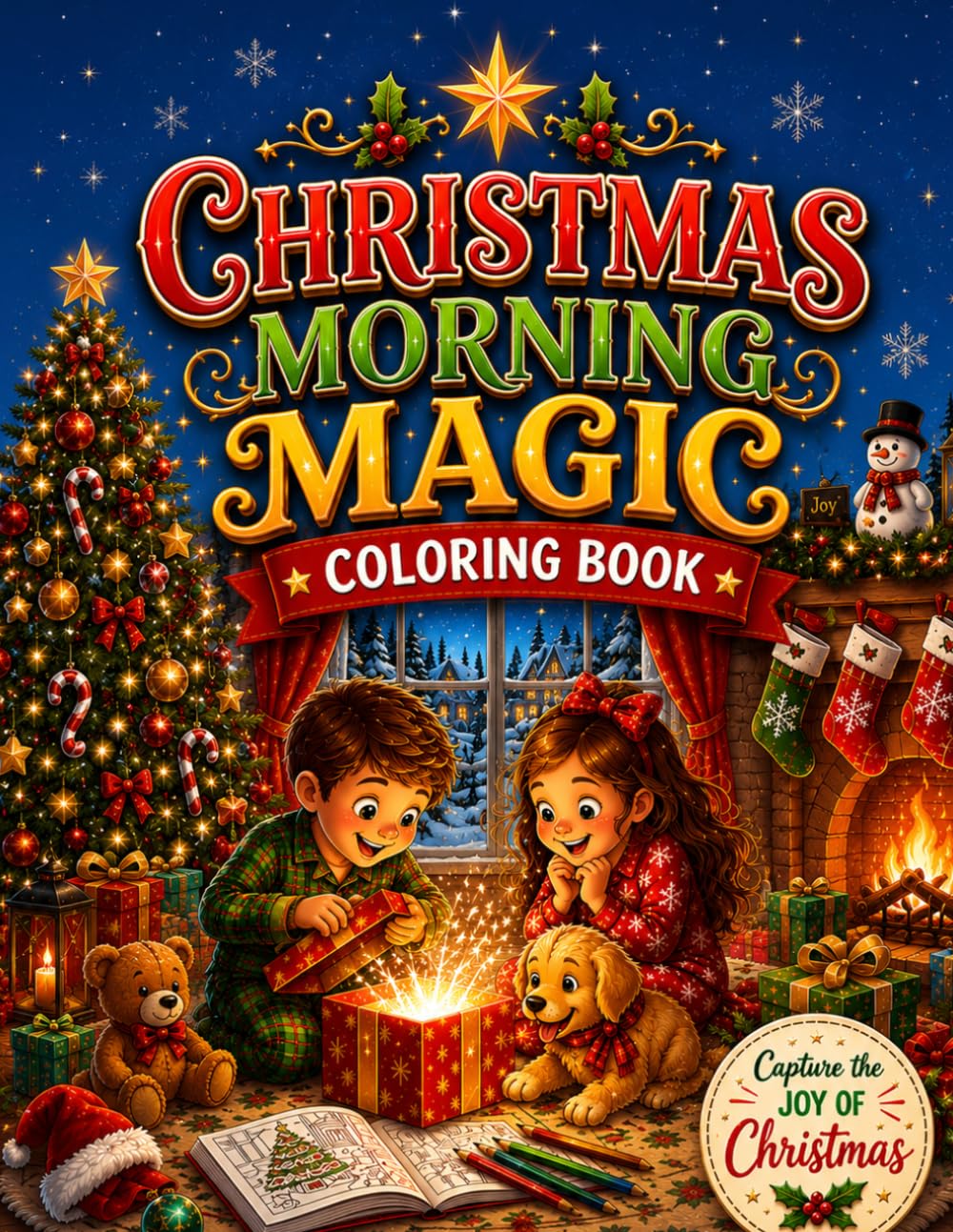 Christmas Morning Magic Coloring Book: A Cute Christmas Coloring Book for Kids Featuring Family Traditions, Gift Giving, Stockings, Gingerbread Houses, and Cozy Holiday Morning Moments