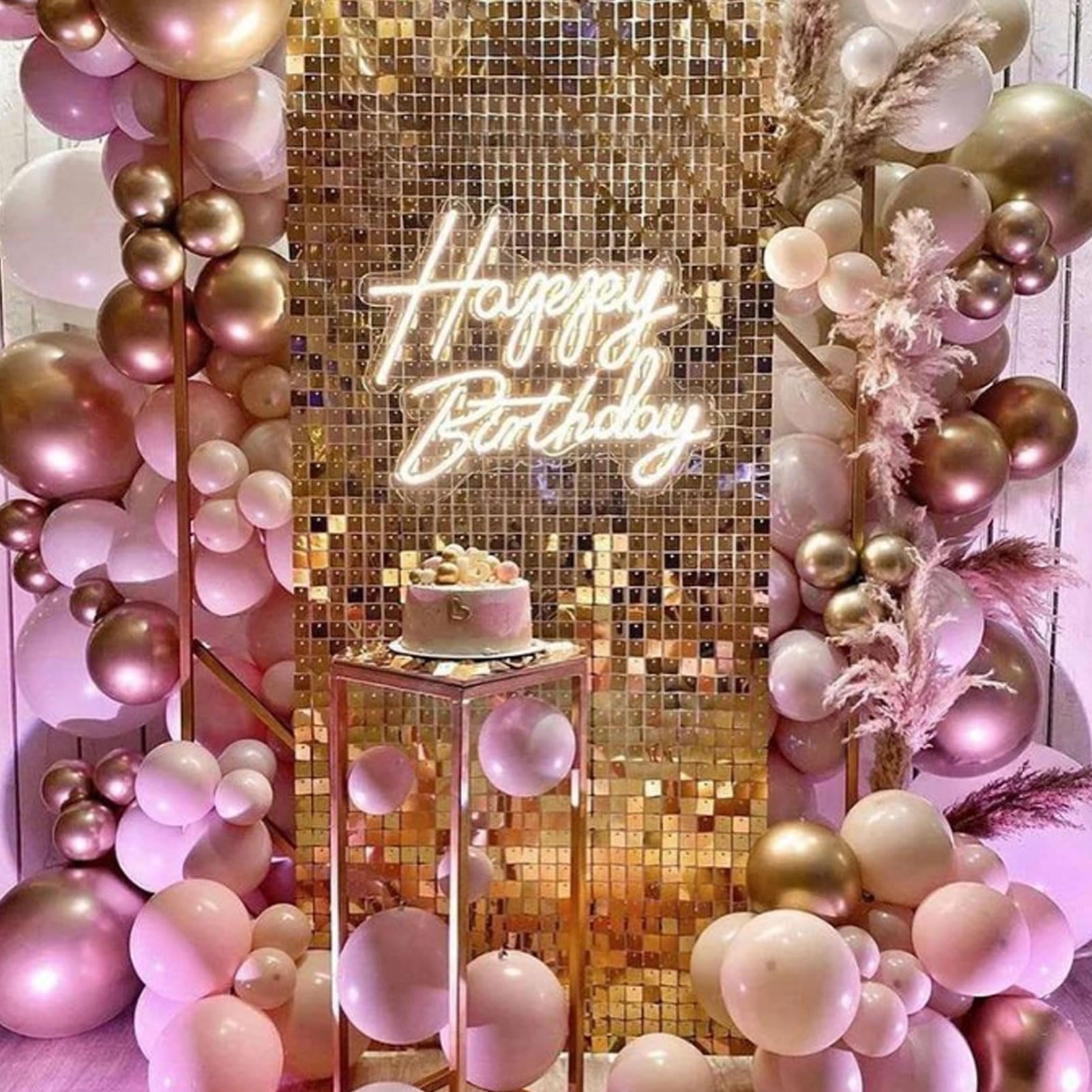 Panneaux Muraux de Fond Mural, 8pcs Square Sequin Shimmer Mur Murcarp Decoration, Foursquare Sequin Sequin Wall Foard pour Une Fête d'anniversaire, Mariage, Décoration