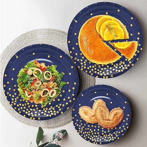 Miniatura 9 de 175 piezas de decoraciones de fiesta moradas y doradas, juegos de platos, tazas y servilletas moradas, platos desechables dorados para suministros