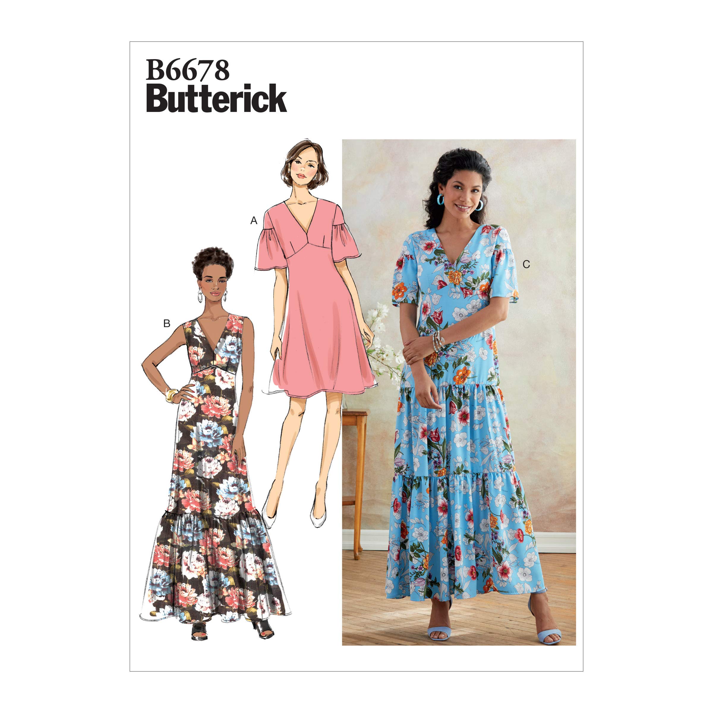 Butterick White Pattern B6678 Misses'/Misses' Petite Dress,