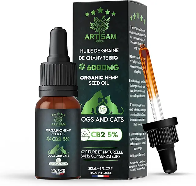 Huile CBD Chien 6000mg - Anti-stress et Sommeil - Friandises CBD Chien