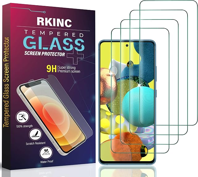 RKINC Screen Protector [4-Pack] for Samsung Galaxy A51 5G/ M31S Tempered Glass Film Screen Protector, 0.33mm [LifetimeWarranty][Anti-Scratch][Anti-Shatter][Bubble-Free]