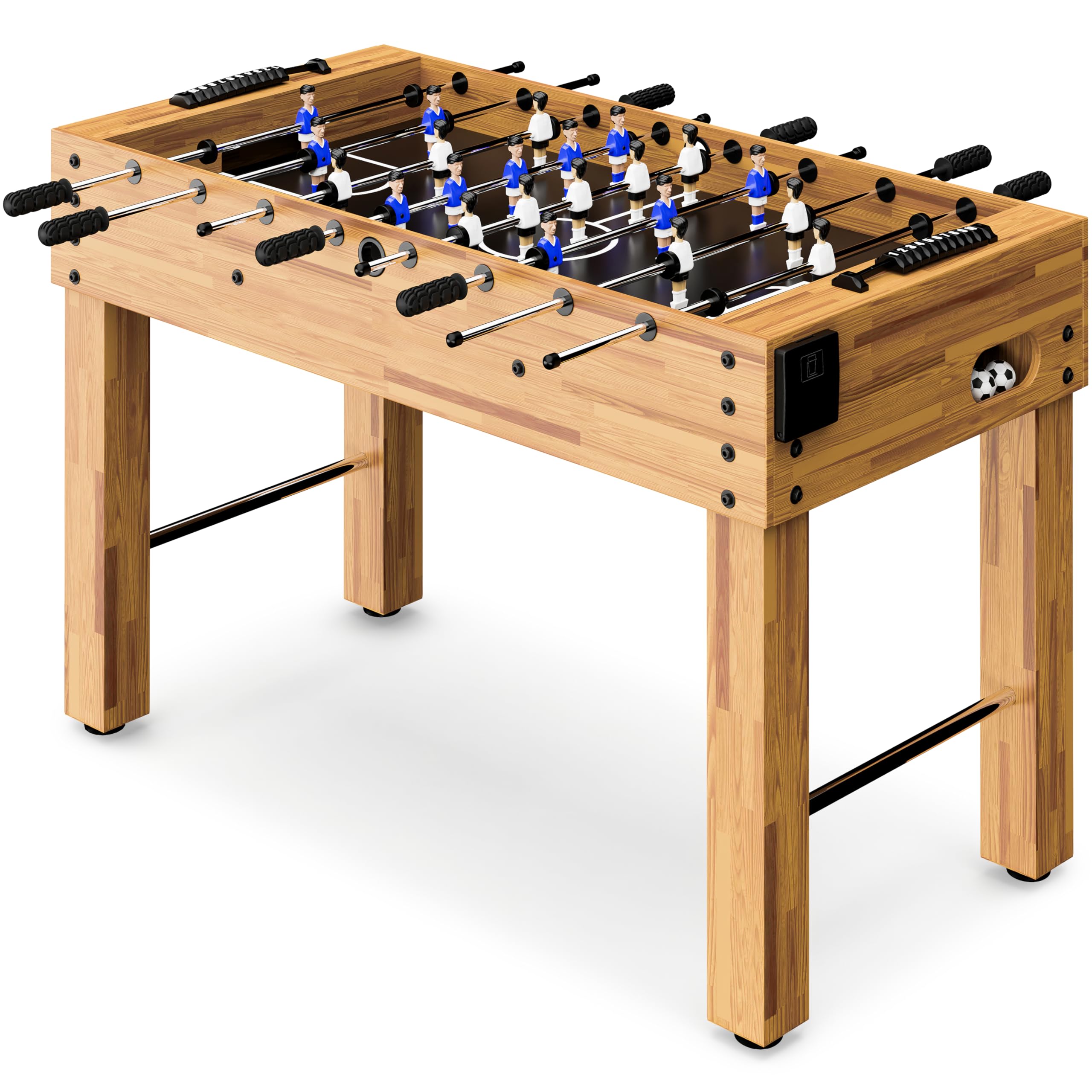 SereneLife 4ft Football Table 48 Inch Game Table for Home Game Room Kids Adults – Compact Foosball Table with Steel Rods and 2 Balls