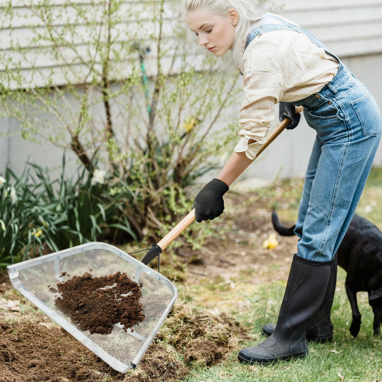 Setaccio Per Terreno In Legno - Per Compost, Ghiaia E Sabbia, Vagliatura Manuale Per Giardinaggio - Foto 5