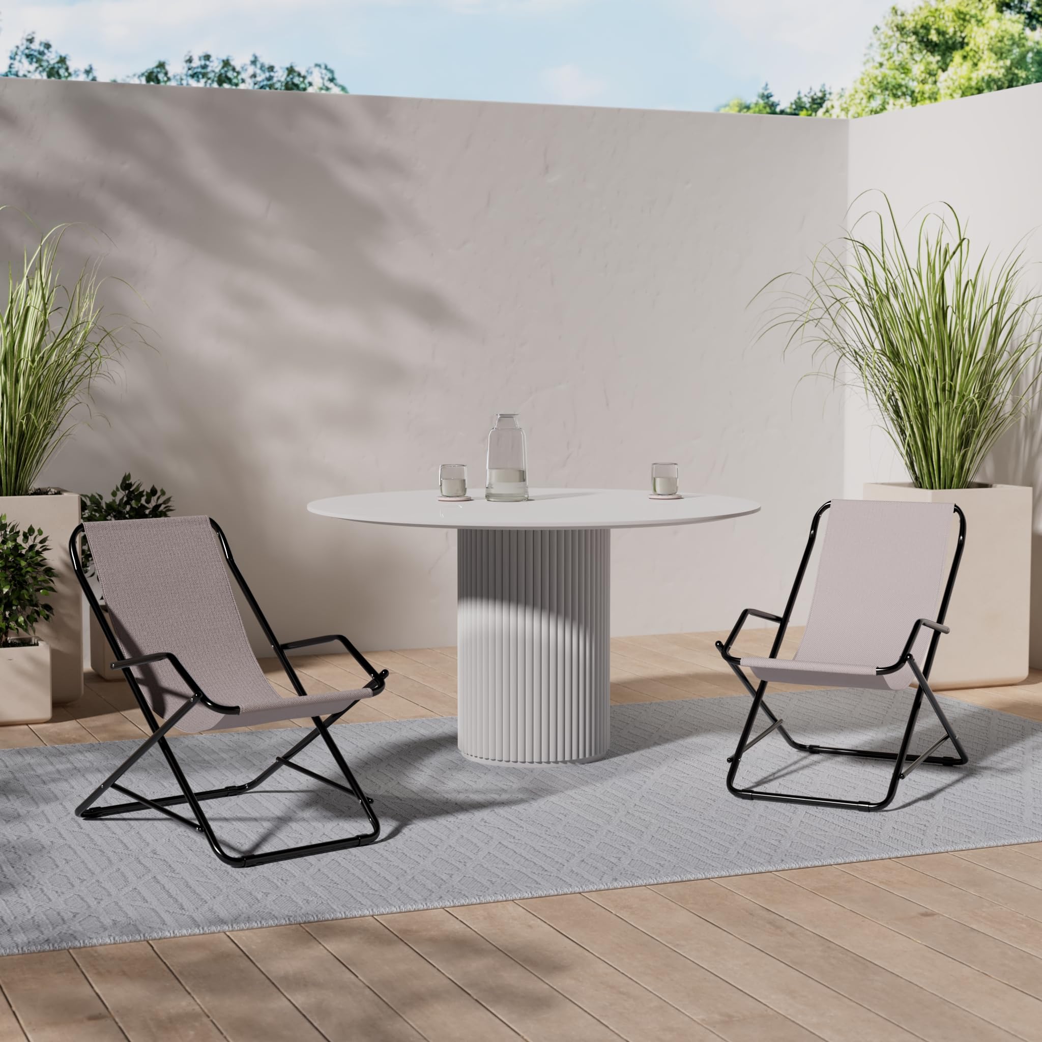 Poltrona Da Giardino Oscillante Sdraio Dondolino Oscillante