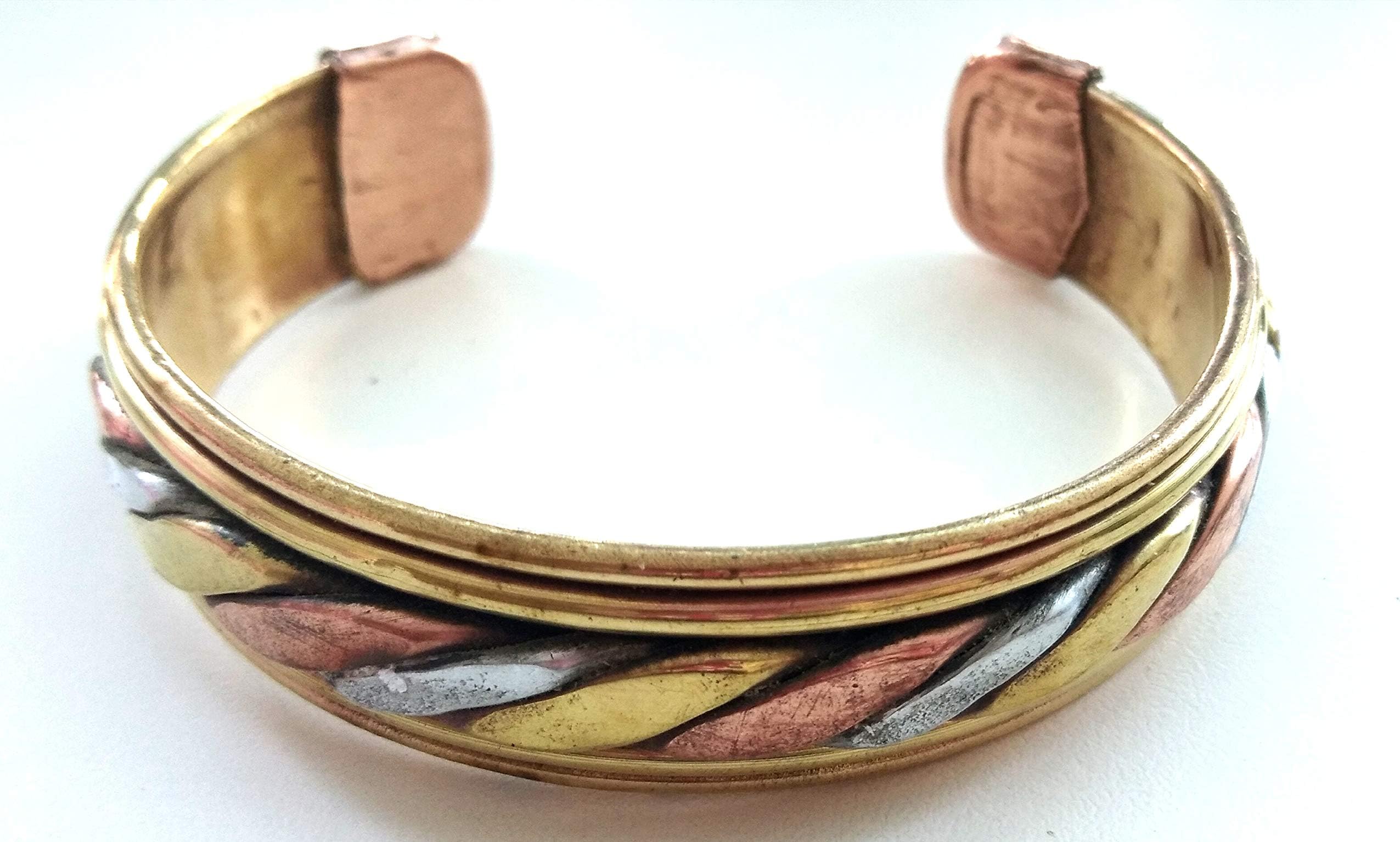 Punjabi Sikh Mix Metal PANCHDHATU Patti Kada/Bracelet for Men/Women with Adjustable Dia. to Any Wrist