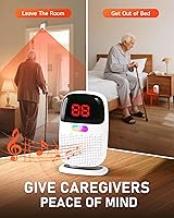 Vista 2 de Alarmas de cama para pacientes ancianos con demencia – Pantalla digital de identificación con sensor y buscapersonas con clip, rango inalámbrico