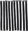 Trimz 40cm (~16inch) one Way end Stop Zip with 4mm Teeth - Black x 10Pcs, Polyester, 40 cm