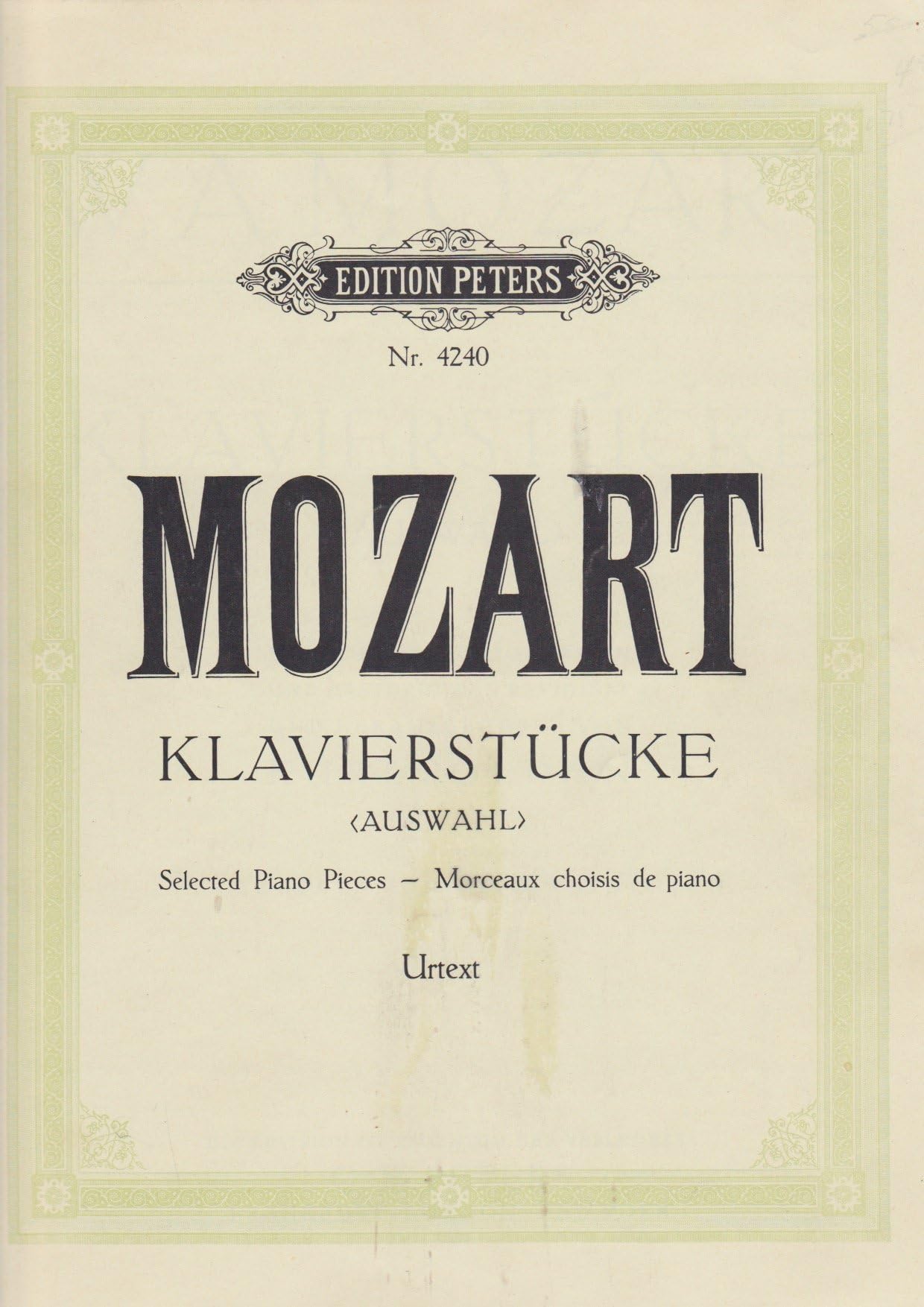 Klavierstücke nach den Autographen und Erstdrucken revidiert und herausgegeben von Kurt Soldan. Fingersatz von Otto Weinreich