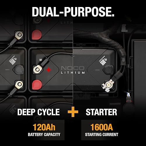 Miniatura 3 de NOCO Litio NLX31 batería de litio LiFePO4 de 12 V, doble propósito, ciclo profundo de 120 Ah + batería de arranque del grupo 31 de 1600 A, para