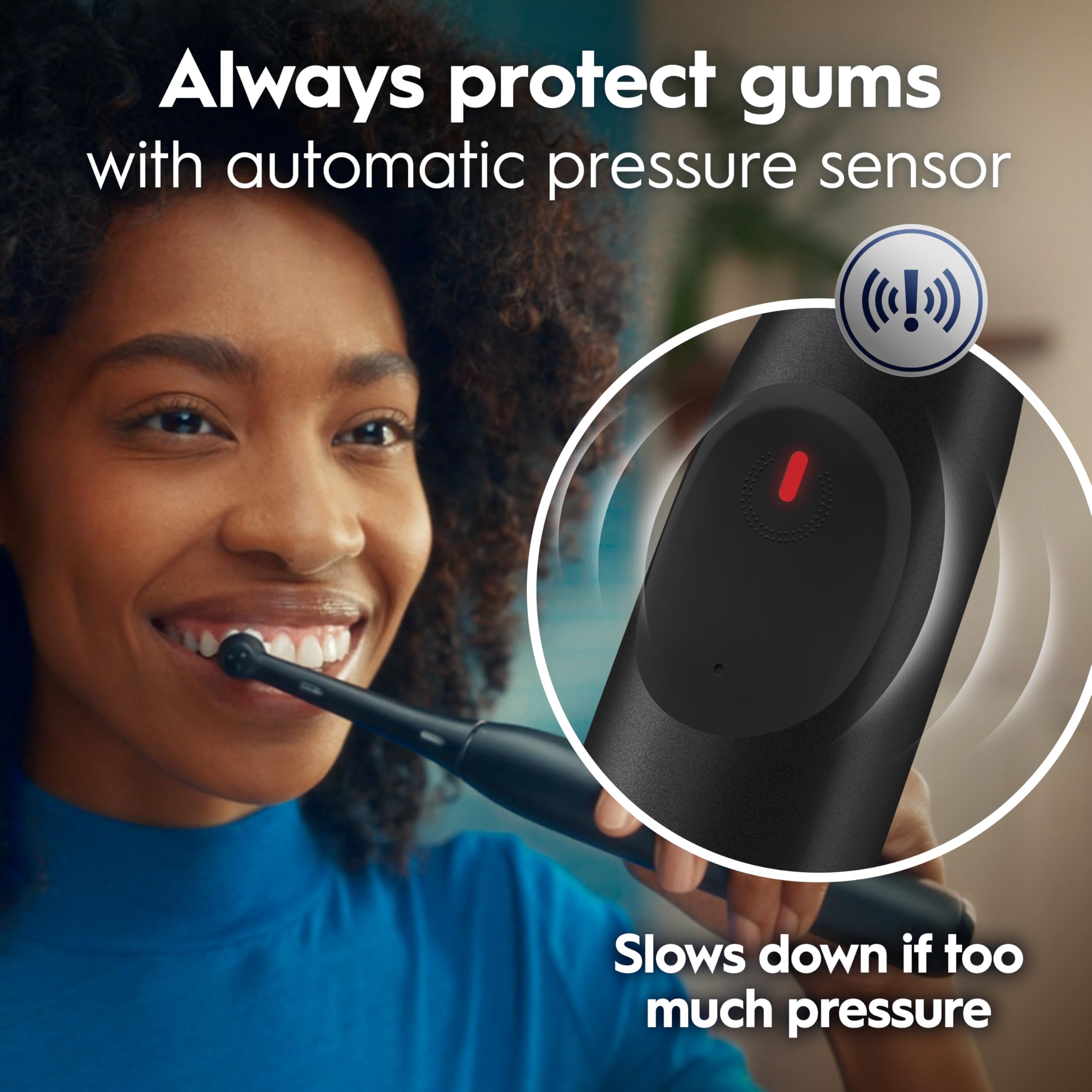 Oral-B iO Simple Clean Rechargeable Electric Powered Toothbrush, Night Black with 1 Gentle Care Brush Head and 1 Black Travel Case - Automatic Pressure Sensor to Protect Gums - 3 Modes - 2 Min Timer