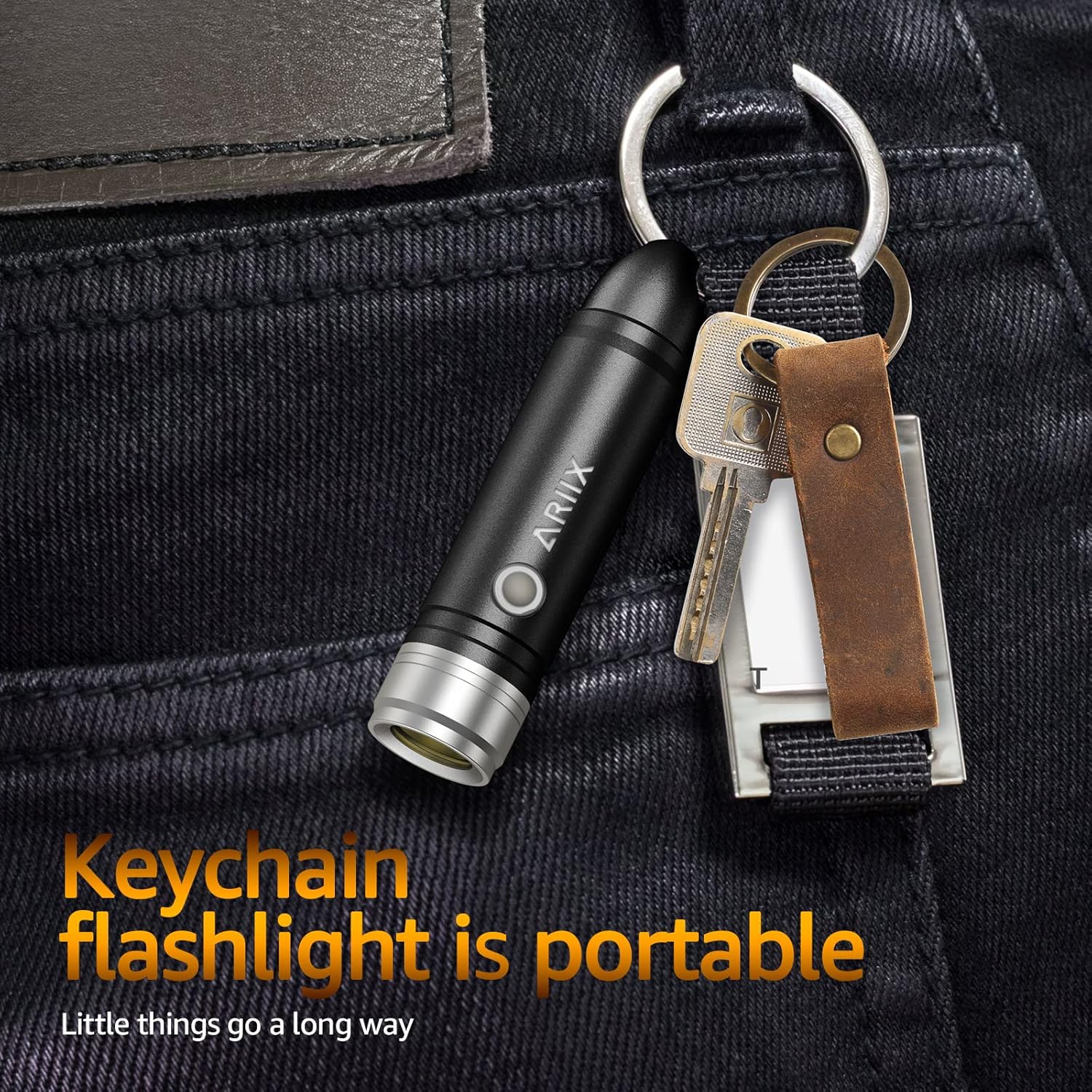 ARIIX Super Bright Outdoor EDC Mini Keychain Led Flashlight High 650 Lumens,Waterproof Rechargable Small Torch for Camping and Emergency,Best Gifts for You