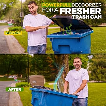 BEEST Dumpster Defender - 15lbs Outdoor Trash Can Deodorizer & Liquid Waste Absorber (Made in USA) Biodegradable Trash Can Odor Eliminator - Powerful Garbage Deodorizer for Always-Fresh Bins - 69 Cups