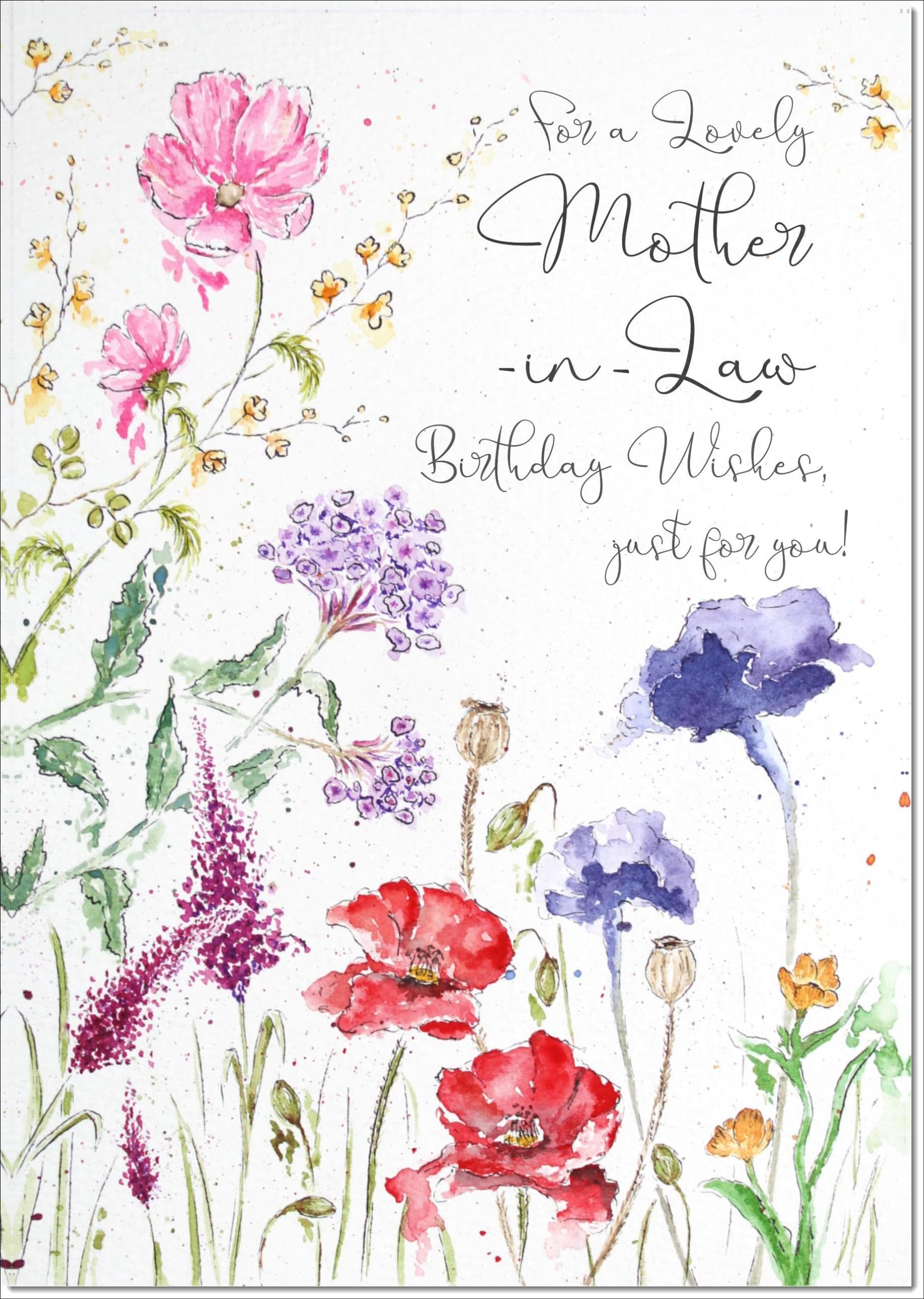 doodlecards Mother-in-Law Birthday Card Wildflowers Spring Flowers Large A4 Size with Plain Envelope — image 1