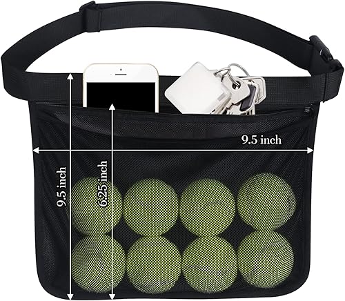 Miniatura 3 de Vefungyan Tenedor de pickleball Wasit Pouch 2 unids Tennis Wasit Ball Band con gancho colgante para accesorio de pickleball bolsa de cadera de malla