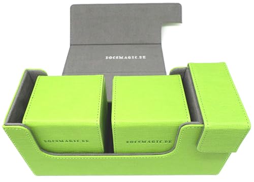 docsmagic.de Premium Magnetic Tray Long Box Light Green Small + 2 Flip Boxes - Verde Claro
