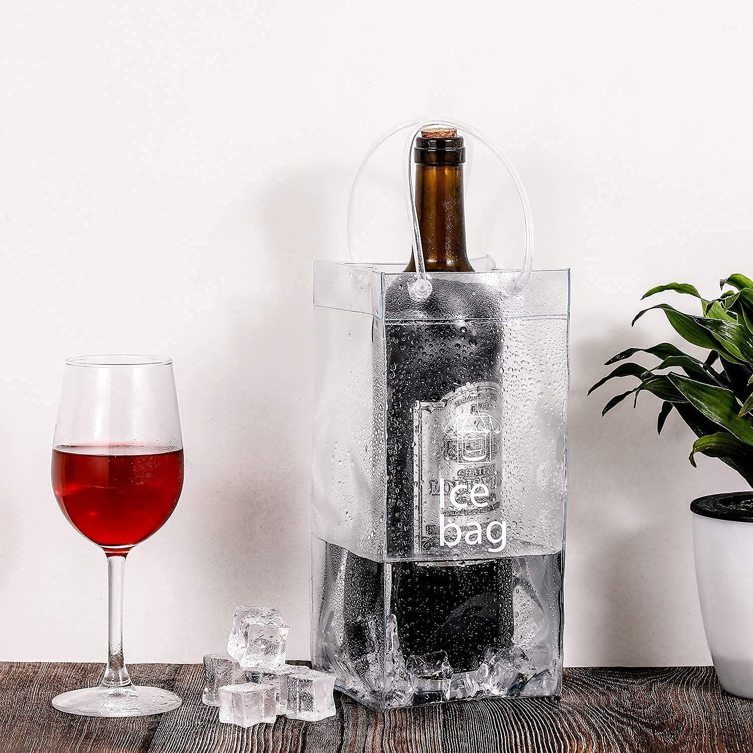 Sacs à Glace Pour Bouteilles - 2 Packs PVC Transparent | Pour Vin, Champagne