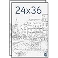 Americanflat 24x35 Poster Frame with Polished Plexiglass - Black Picture Frame - Wide Photo Frames Made of Engineered Wood for Vertical or Horizontal Wall Display - Epic Collection - Black