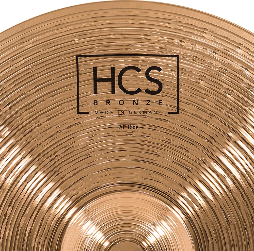 Meinl Cymbals HCS Bronze Piatto Ride 20 pollici (50,8cm) per Batteria – Bronzo B8, Finitura Tradizionale, Prodotto in Germania (HCSB20R)