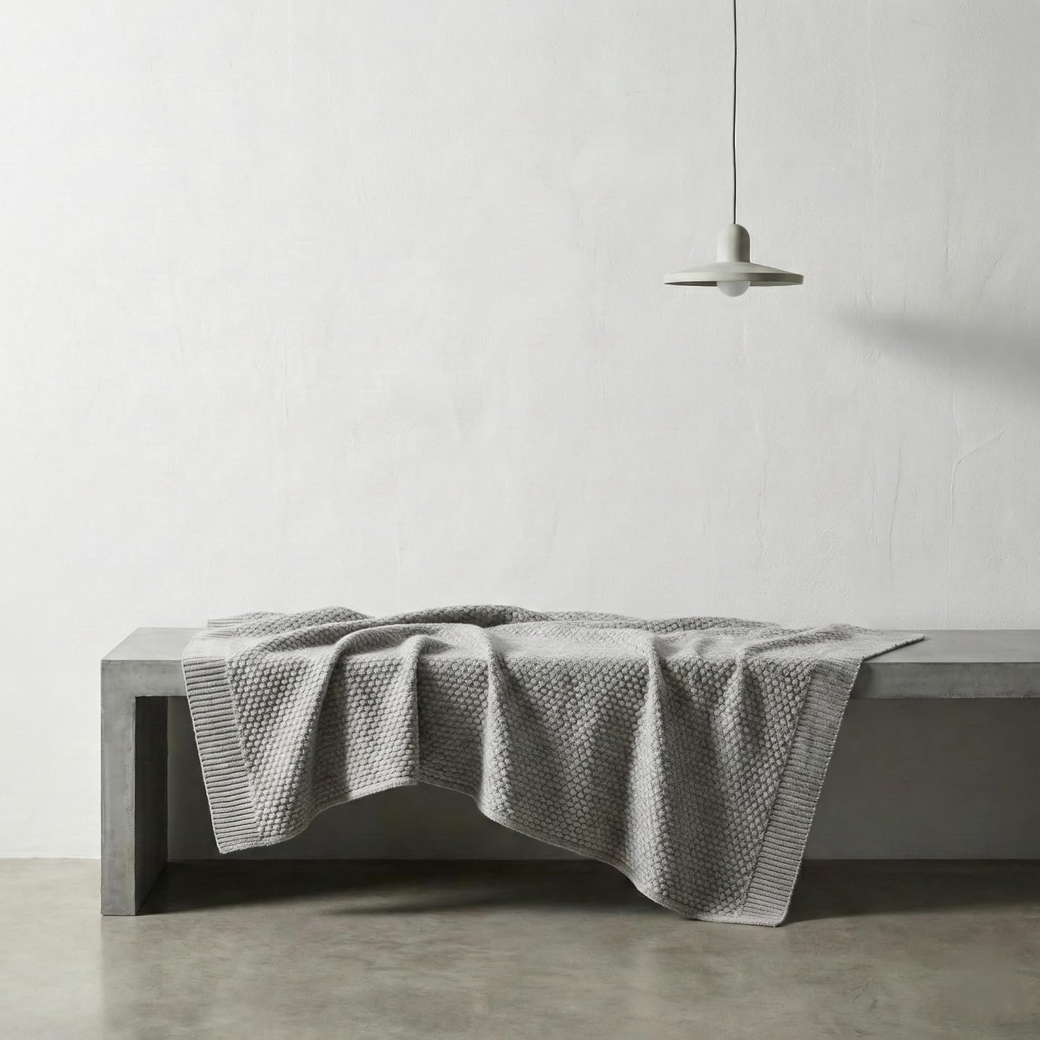 NPIA Certified 100% Pure Cashmere Throw Blanket | Handmade Himalayan Cable Knit & Honeycomb Wrap | Luxury Heirloom Sofa & Bed Accent (Light Grey Melange, King (U.S. Standard), Honeycomb) - Image 2