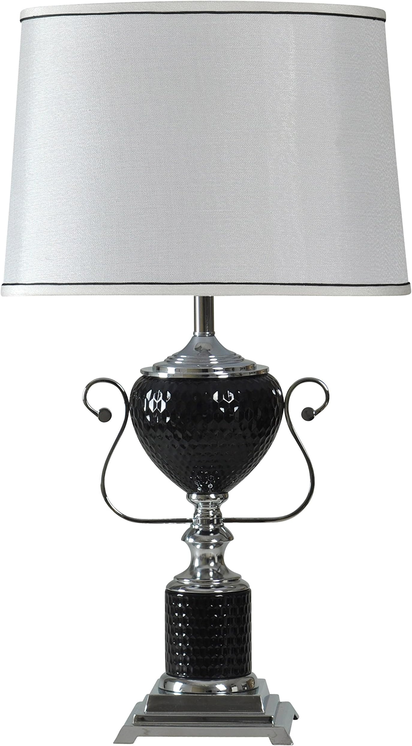 Stylecraft L39620 Glass/Steel Table Lamp, Ravensburg