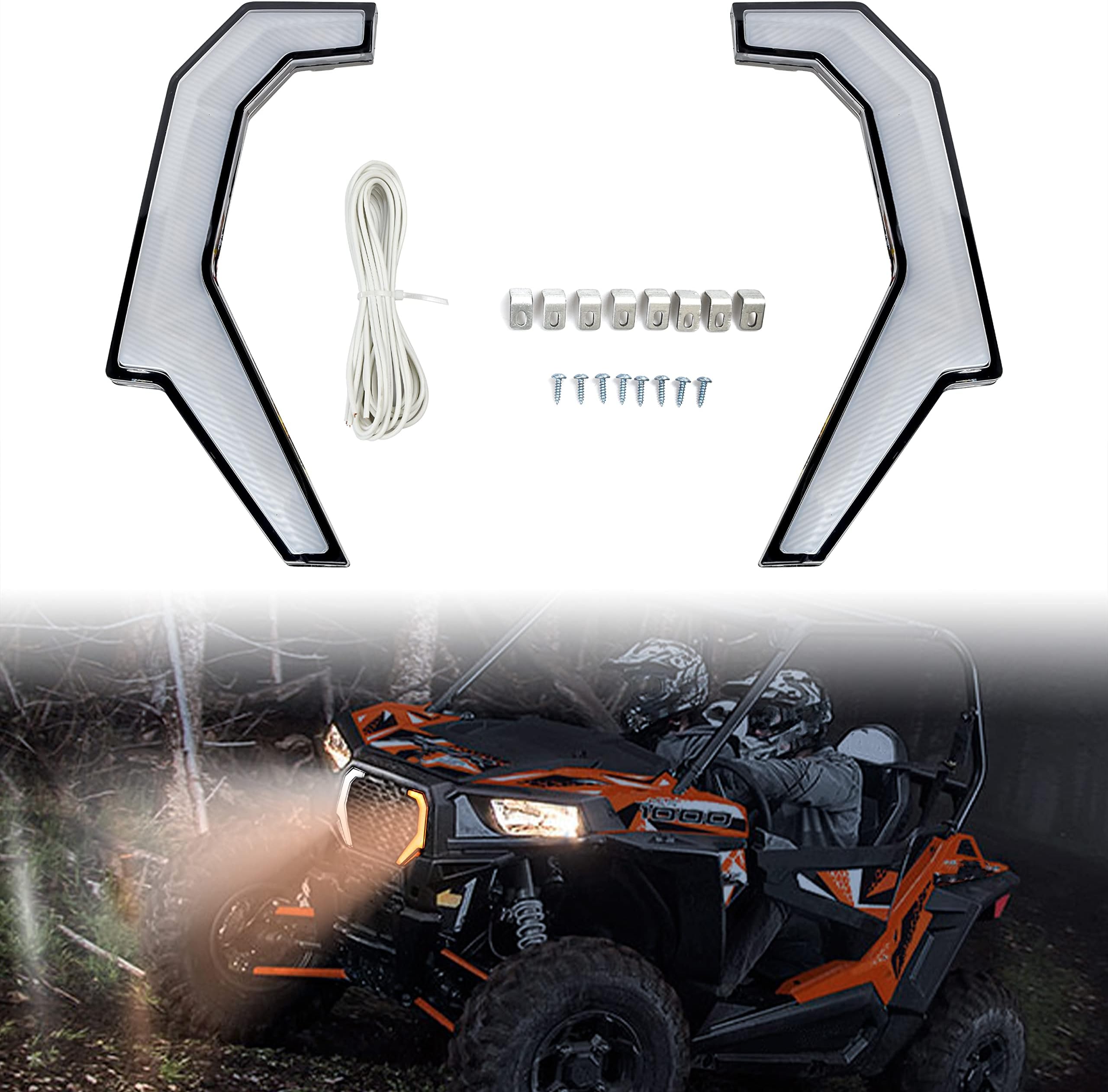 2021 New Rgbw Led Fang Running Turn Signal Accent Lights For 18-19 Polaris Rzr Xp 4 1000 Turbo