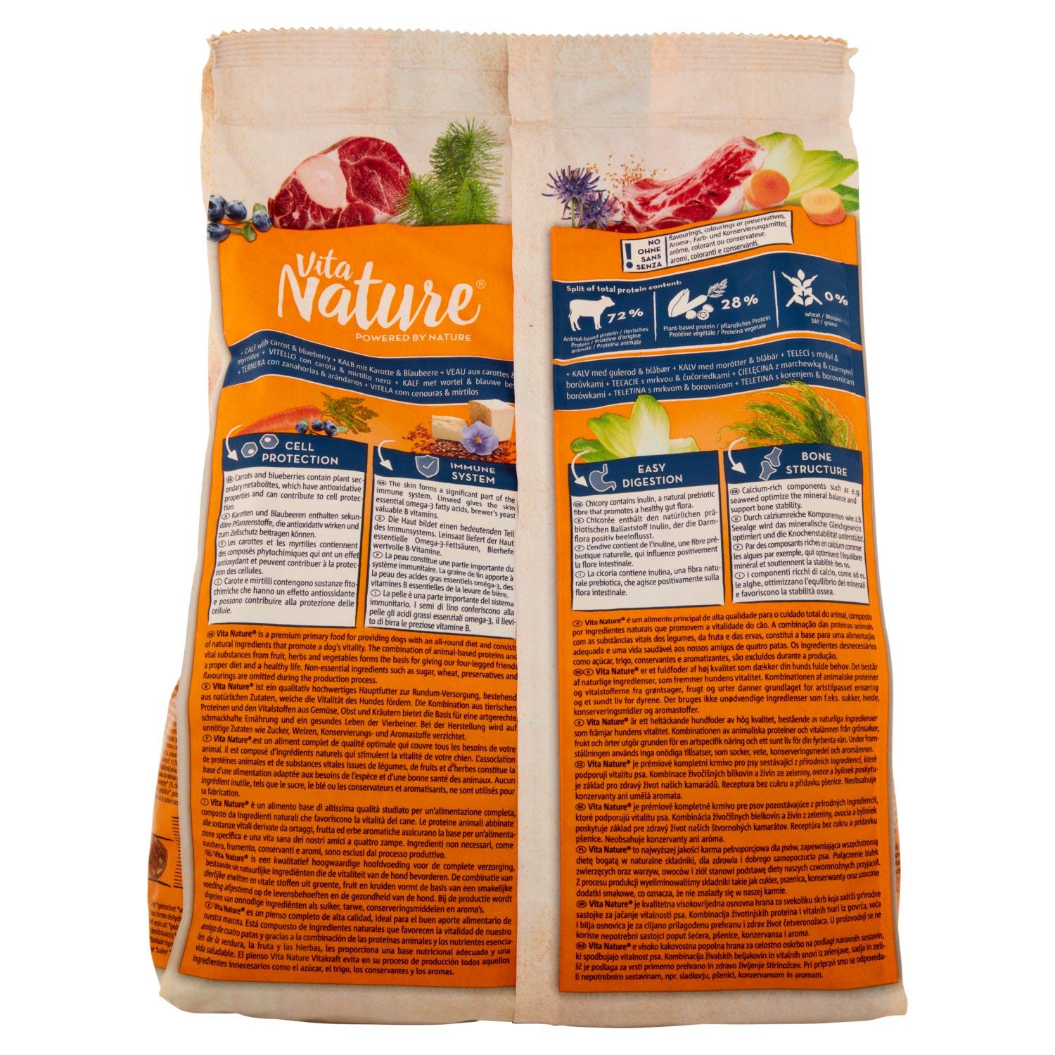 Vitakraft Vita Nature - Croquettes Premium pour Chien Saveur Veau, Carottes et Myrtilles - 1,2 kg