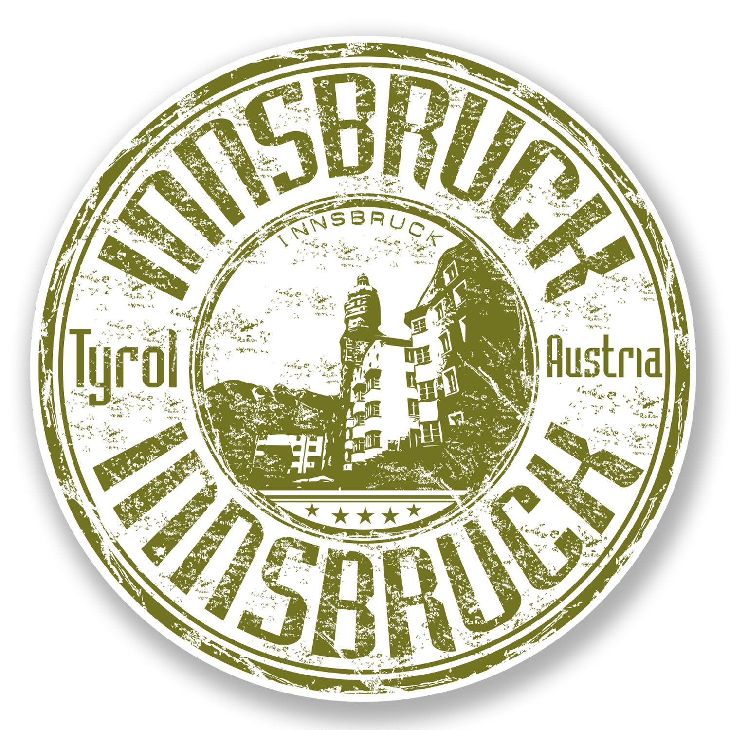 Destinationvinyl Multi 2 X 10Cm Tyrol Innsbruck Austria Vinyl Sticker Laptop Car Travel Luggage #6689 (10Cm X 10Cm)