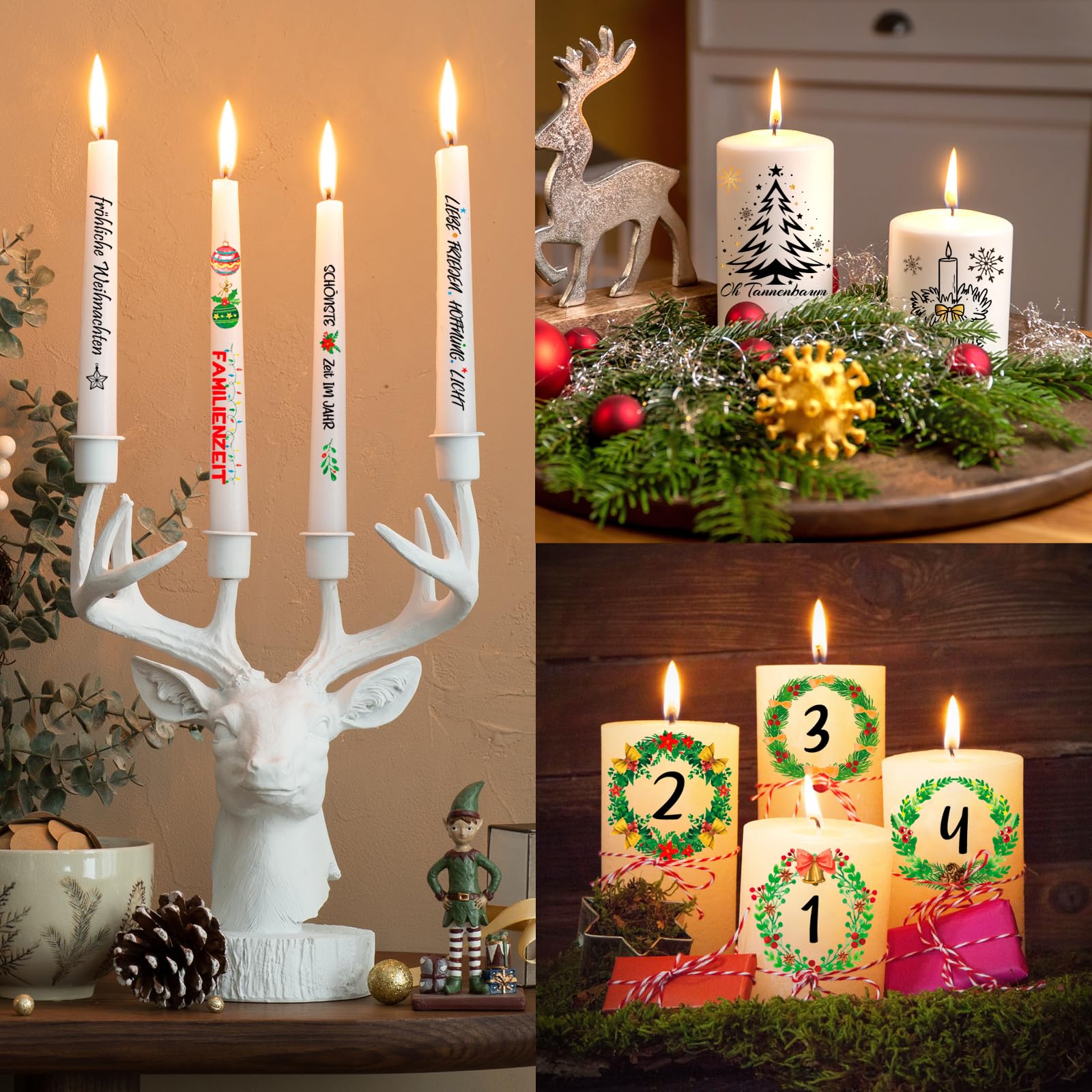 8 Adesivi Decorativi Pasquali A Trasferimento | Dimensioni 21x15 Cm | Con Disegni Di Conigli, Uova E Fiori | Impermeabili E Durevoli | Applicazione A Secco | Per Candele, Vetro E Legno