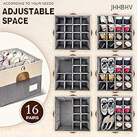 Vista 2 de 2 Pack Shoe Organizer for Closet, Adjustable Shoe Box Storage Containers, Large Foldable Shoe Bins with Clear Cover, Space Saving Shoes Holder with