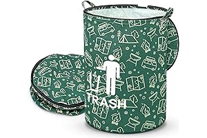 30 Gallon Collapsible Trash Can with Zippered Lid for RVs