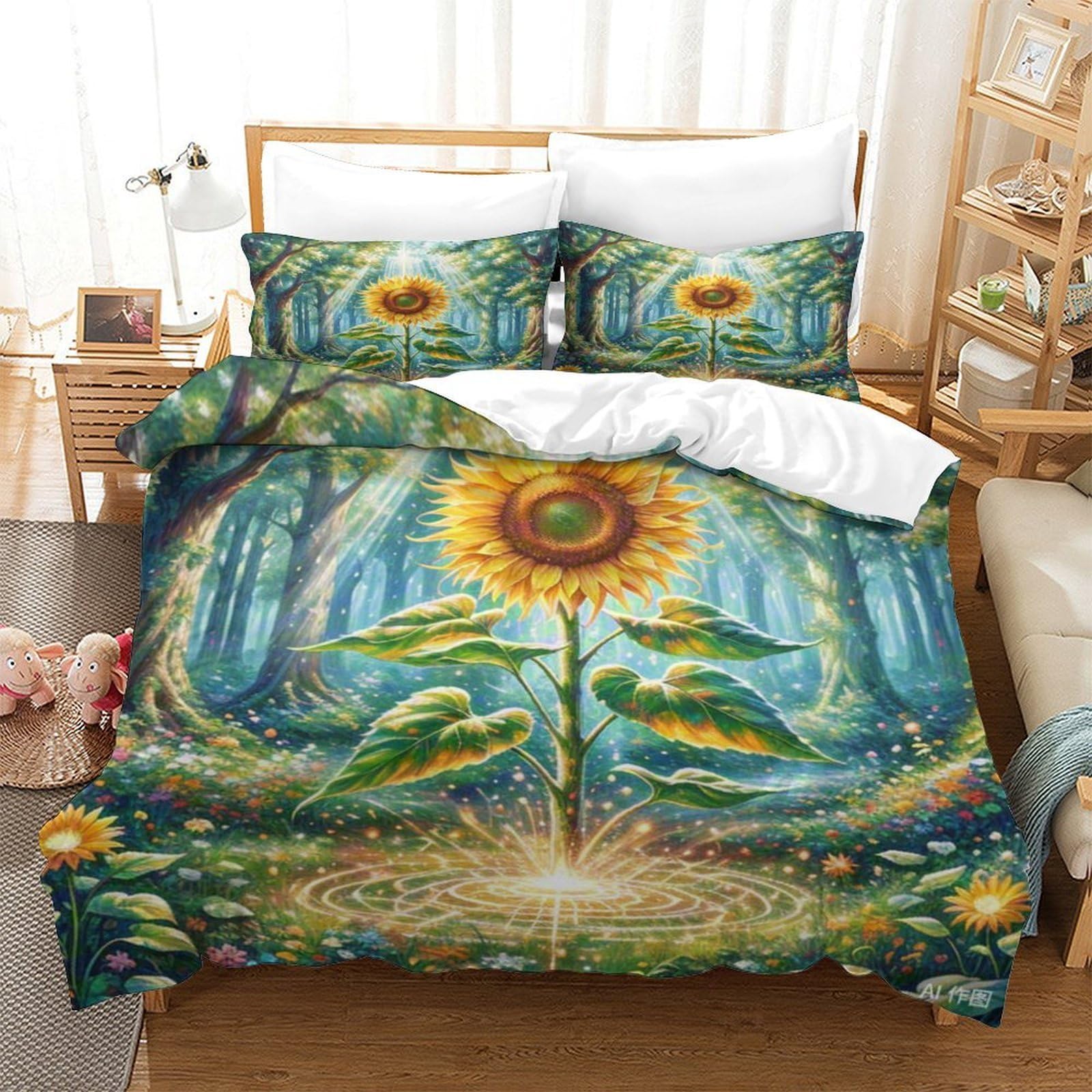 Parure de lit tournesol 3D pour transformer la chambre d'un ado
