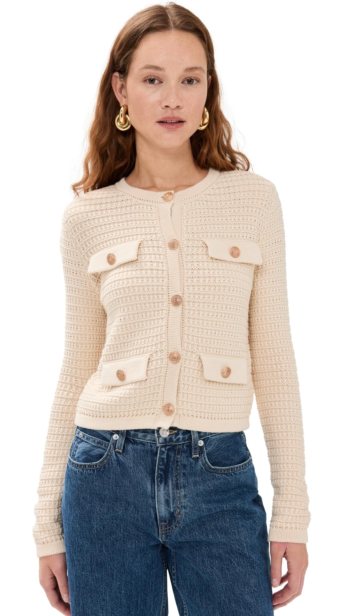 View 1 of [BLANKNYC] Women's Slow Start Cardigan, Cream Combo, S