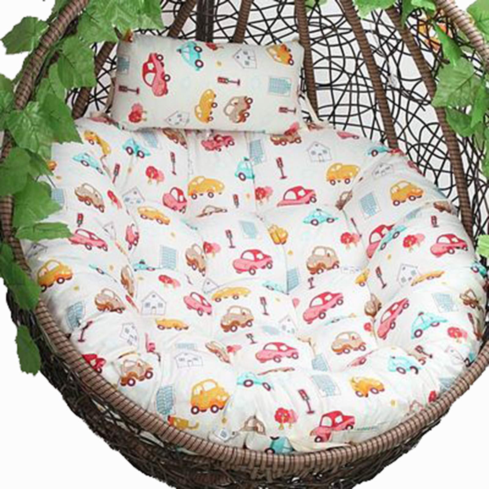 ERTsrhFD Hanging Swing Chair Cushion,Outdoor Hammock with Pillow, Thick Washable Cushions(Car)