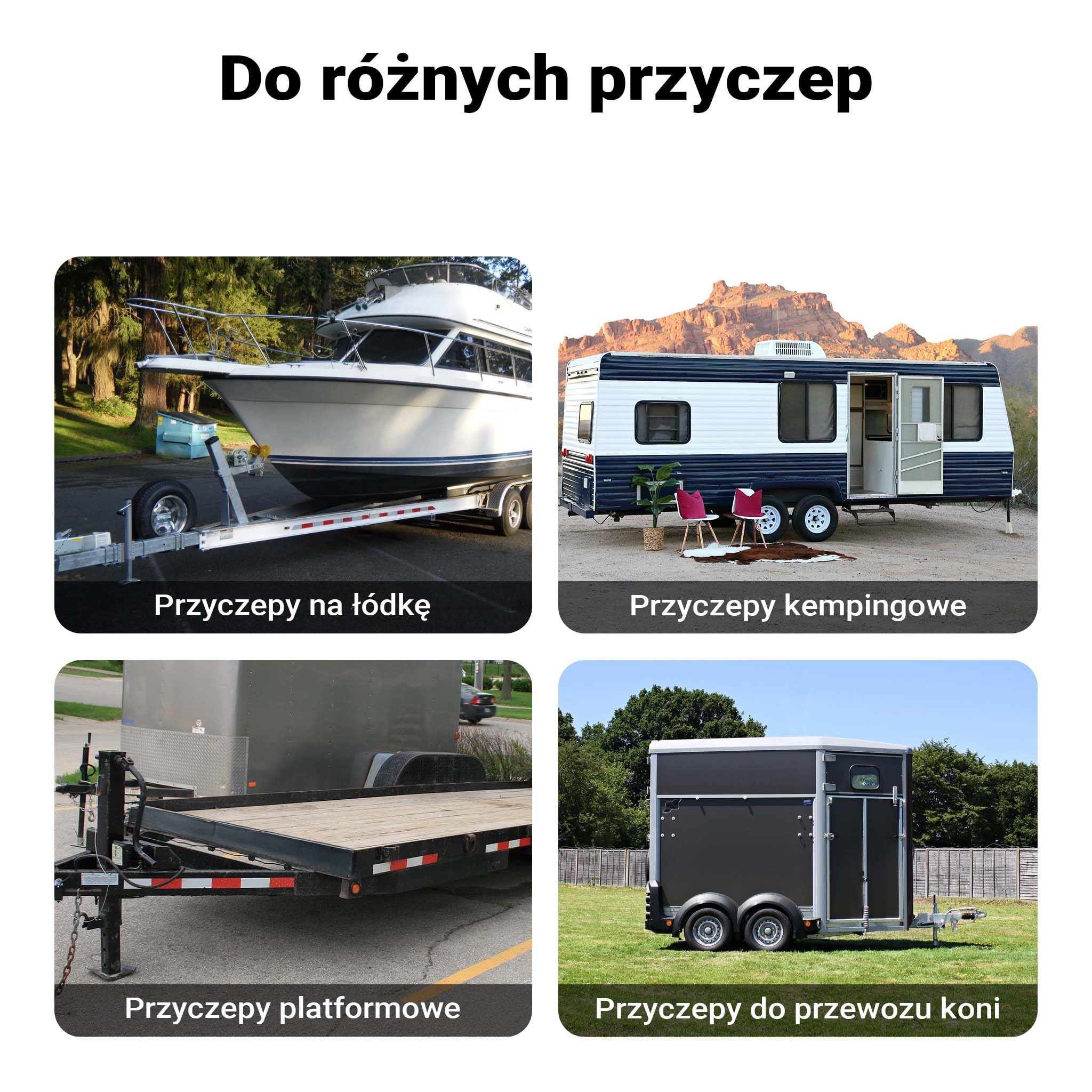 Wiltec Podpora o nośności do 900 kg z korbą górną do regulacji wysokości i uchwytem na rurę, postojowa do przyczepy kempingowej