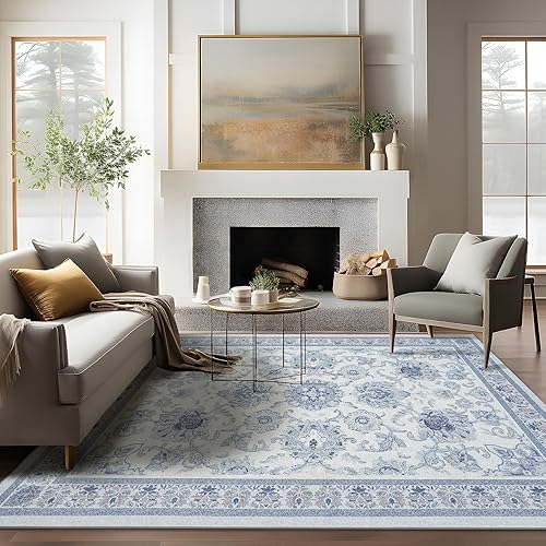 Miniatura 388 de Phantoscope Vintage Collection - Alfombra de área de 8 x 10 pies, alfombra grande para sala de estar, lavable, bohemio, antideslizante