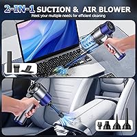 Vista 3 de JONYJ Handheld Car Vacuum Cleaner Cordless, 16000PA Hand Held Vacuum Portable, 2 in 1 Air Duster and Mini Vacuum Cleaner Rechargeable with Led