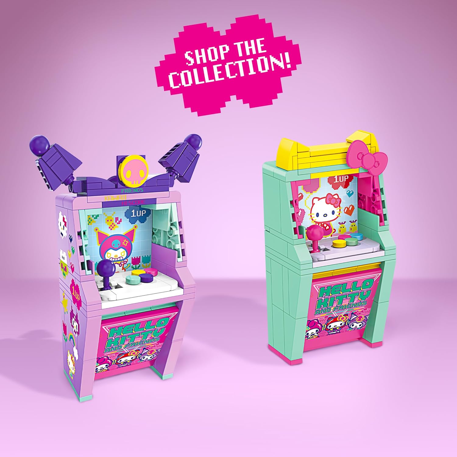 Brickcraft Hello Kitty and Friends Arcade Building Set, 102 PCS Toy Kit for Ages 12+, Retro Video Game Machine Model with Stickers, Cute Collectible Sanrio Gift Idea for Teens & Adults, Xmas Present