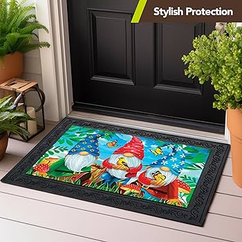 Amazon.com: Briarwood Lane Outdoor Rubber Doormat Tray Floral
