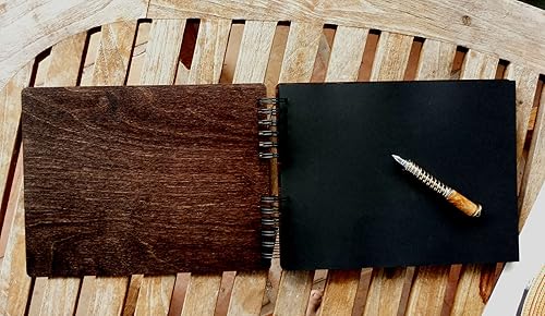 Vista 9 de Libro de invitados rústico de madera de 11 x 8.5 pulgadas: fabricado en Estados Unidos