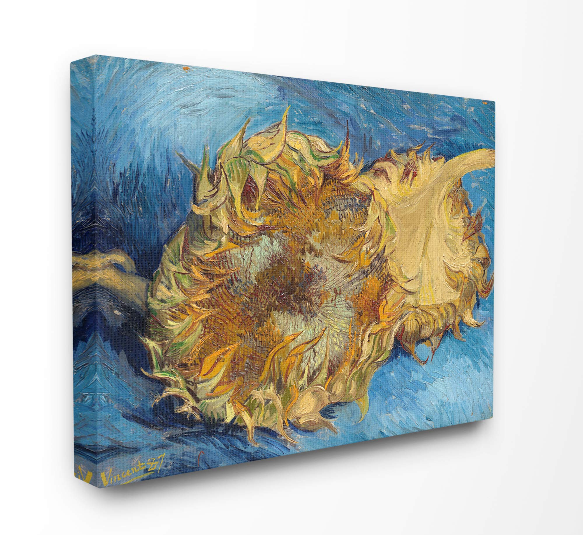 Stupell Industries Sunflowers Yellow Blue Classical Painting Canvas Wall Art, 16 x 20, Design by Artist Vincent Van Gogh