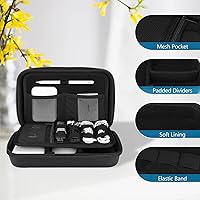 Vista 5 de ProCase Hard Travel Electronic Organizer Case for MacBook Power Adapter Chargers Cables Power Bank Apple Magic Mouse Apple Pencil USB Flash Disk SD