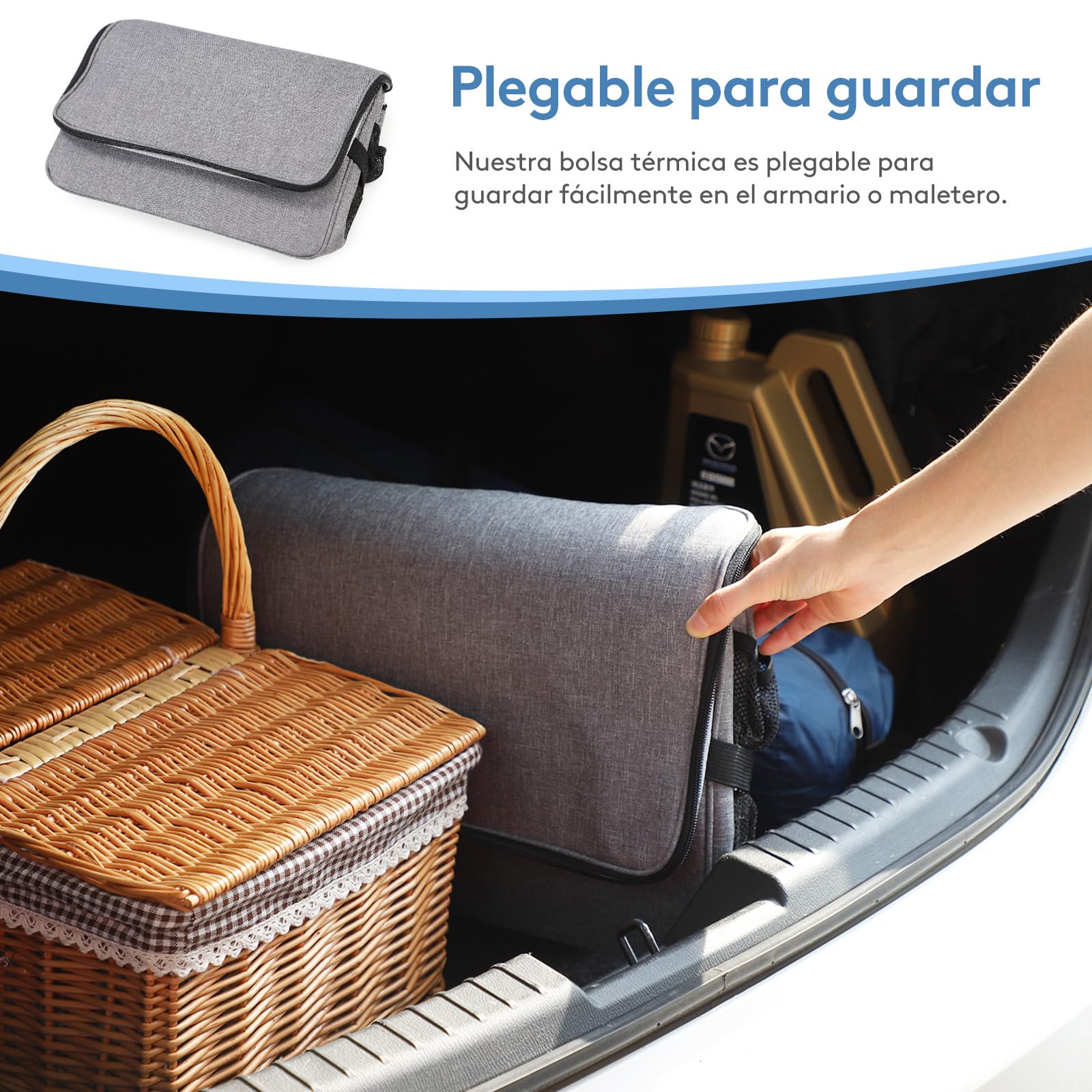 Lifewit Nevera Portatil 30L, Bolso Neveras Isotermica para Hombre, Grande Bolsas Termica Porta Alimentos, Cooler Bag Tela Plegable para Playa, Camping, Viaje, Trabajo, Picnic, Gris