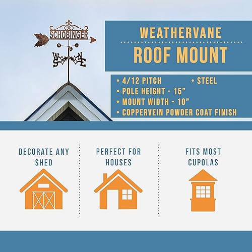 Miniatura 6 de SWEN Products Veleta personalizada con el nombre de la familia (montaje ajustable incluido)