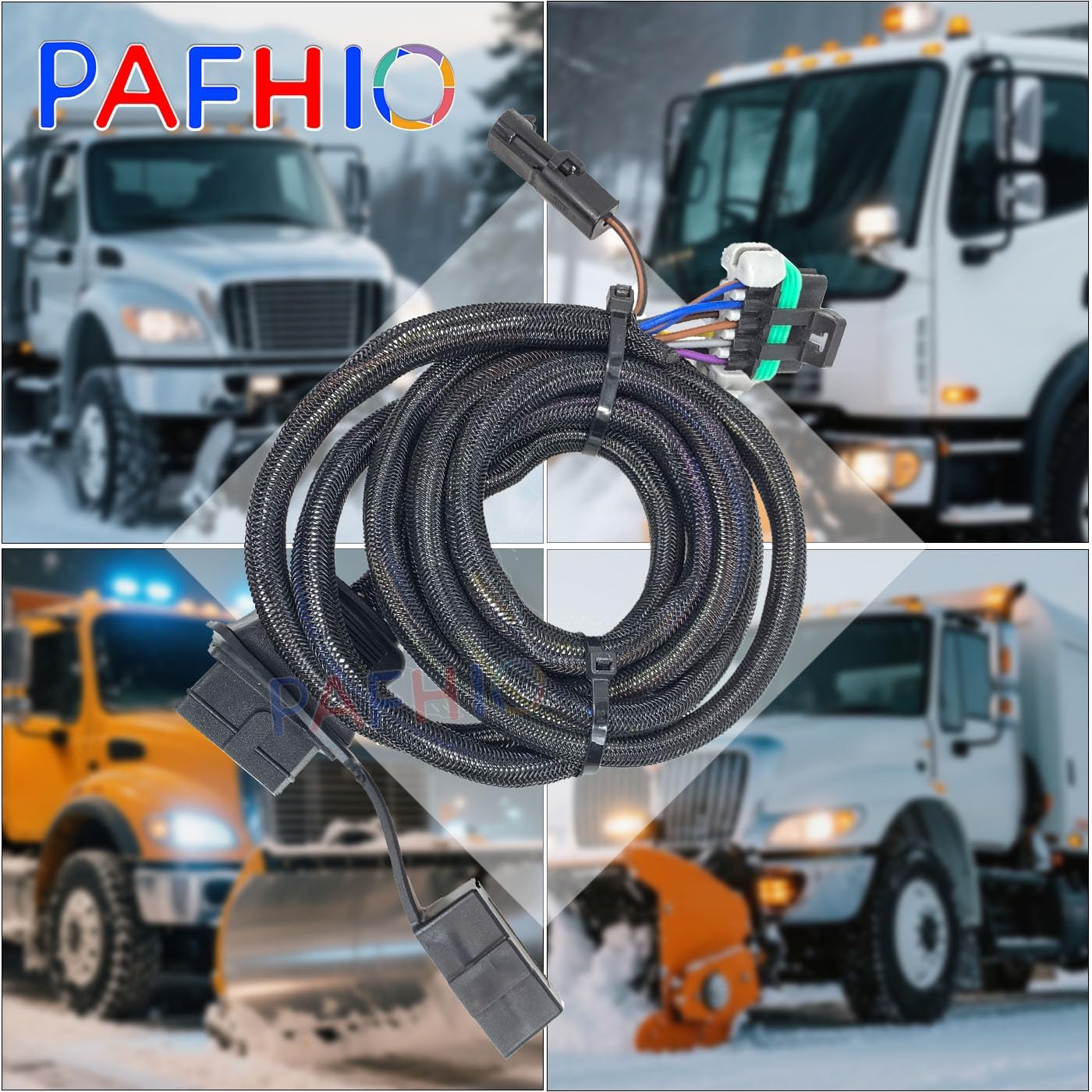 26357 22413 11pin Vehicle Side Light Harness with dust Cover Compatible Plug Harness for Western Fisher Blizzard SnowEx Snowplow