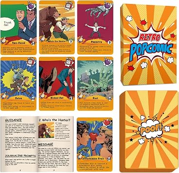 Pop Art Oracle Card with Gold Edge 50 Oracle Cards with Meanings on Them 400 GSM Thick Cardstock Pop Art Cards for Real Talk Readings Beginner Guidebook Included Comic-Style Oracle Deck