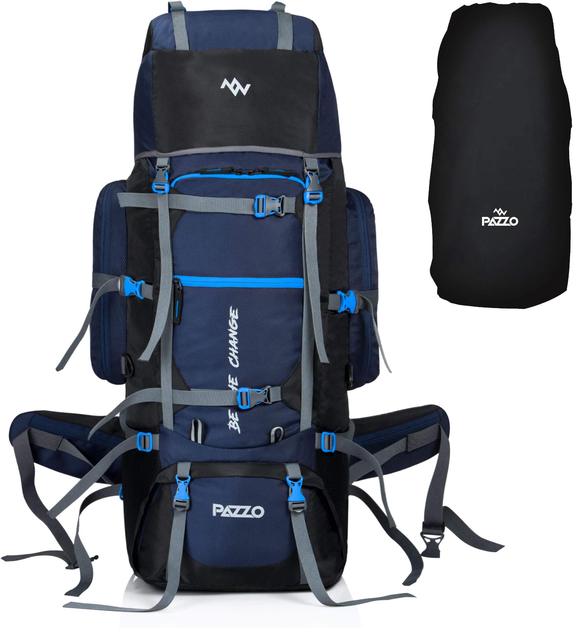 PAZZO 80L Travel Backpack for Outdoor Sport Camp Hiking Trekking Bag Camping Rucksack with Raincover and 1 Year Warranty